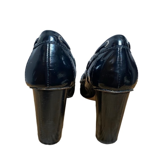 Michael Michael Kors Black Patent Leather Peep Toe Heels - Picture 4 of 7